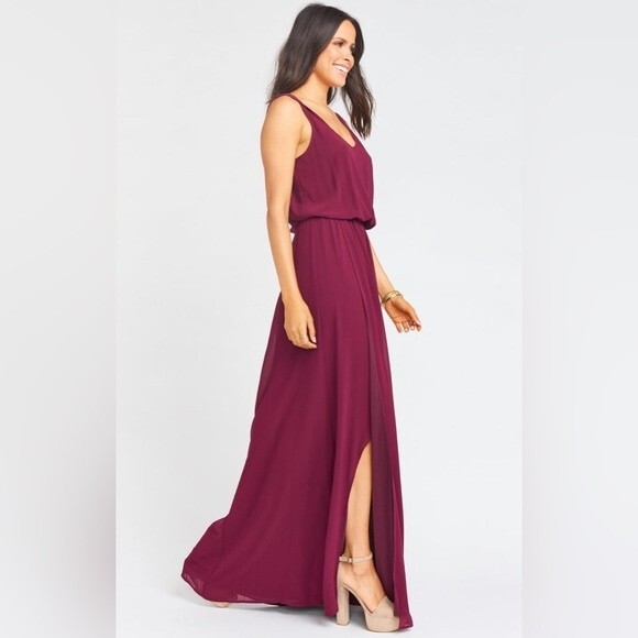 NWT Show Me Your Mumu Kendall Maxi Dress Merlot Chiffon Size Small - Picture 6 of 11